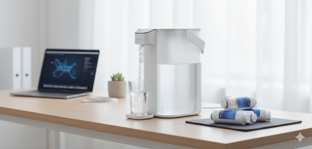 Waterdrop ED01W countertop electric water filtration system with filter cartridges